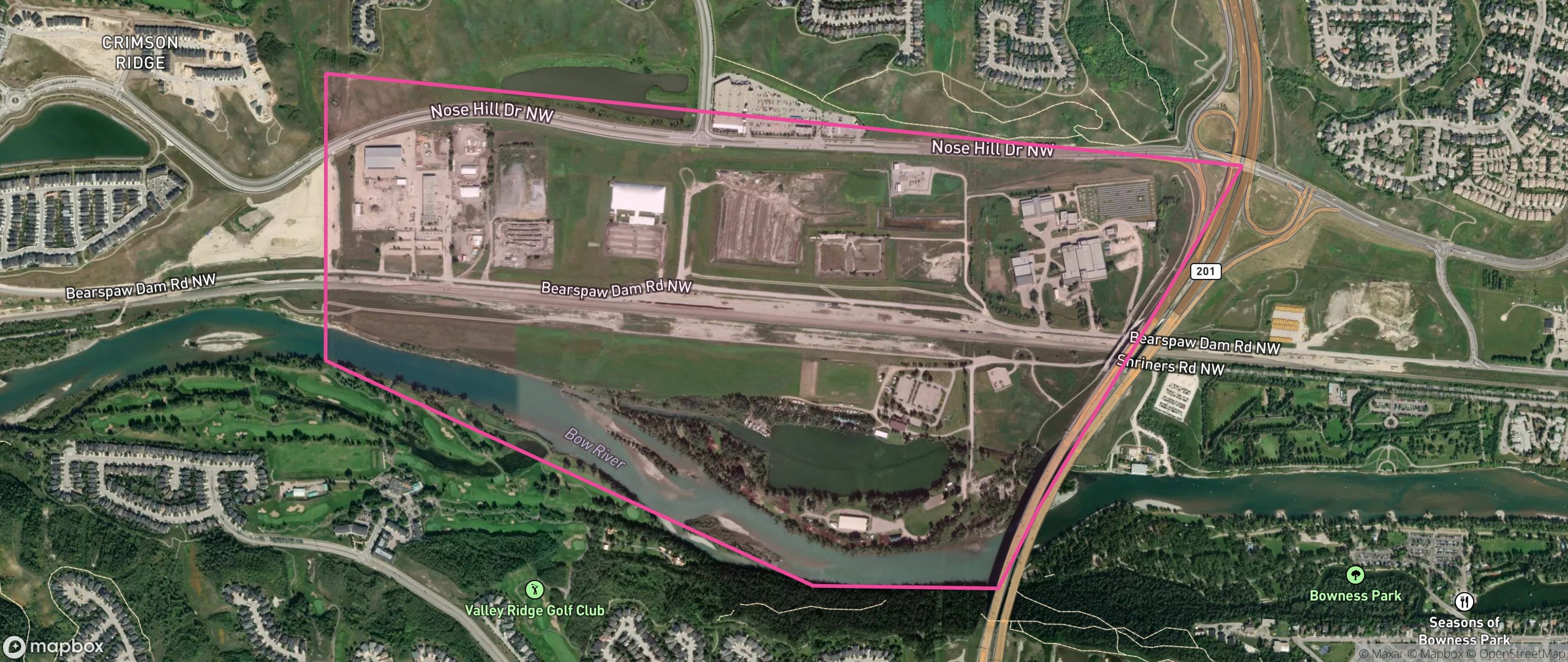 Map of 01B, Calgary showing the community boundary