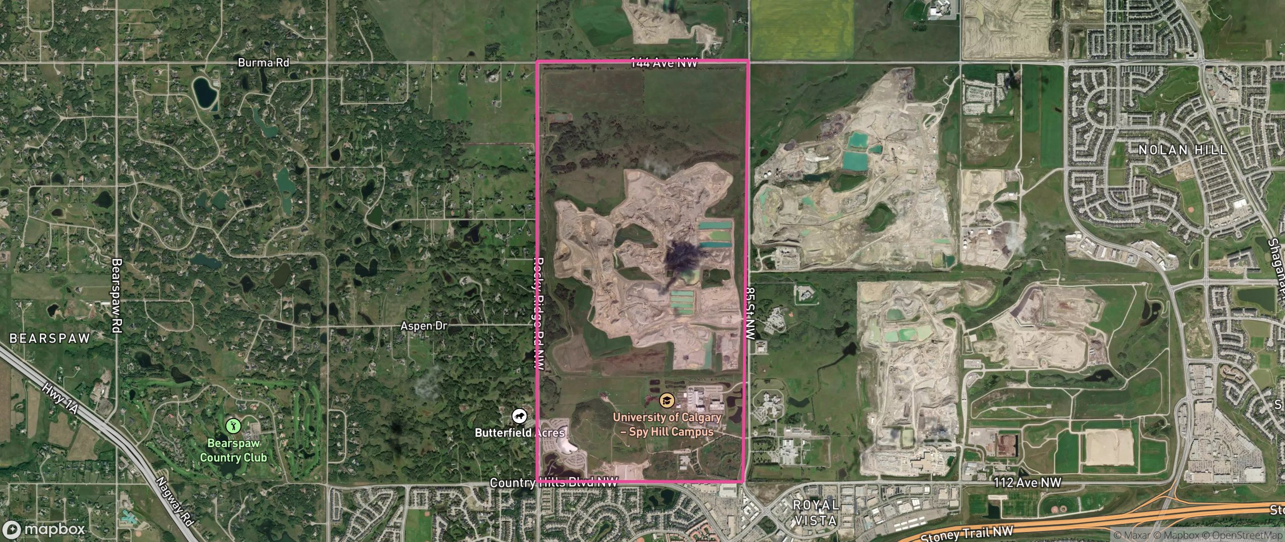 Map of 01K, Calgary showing the community boundary