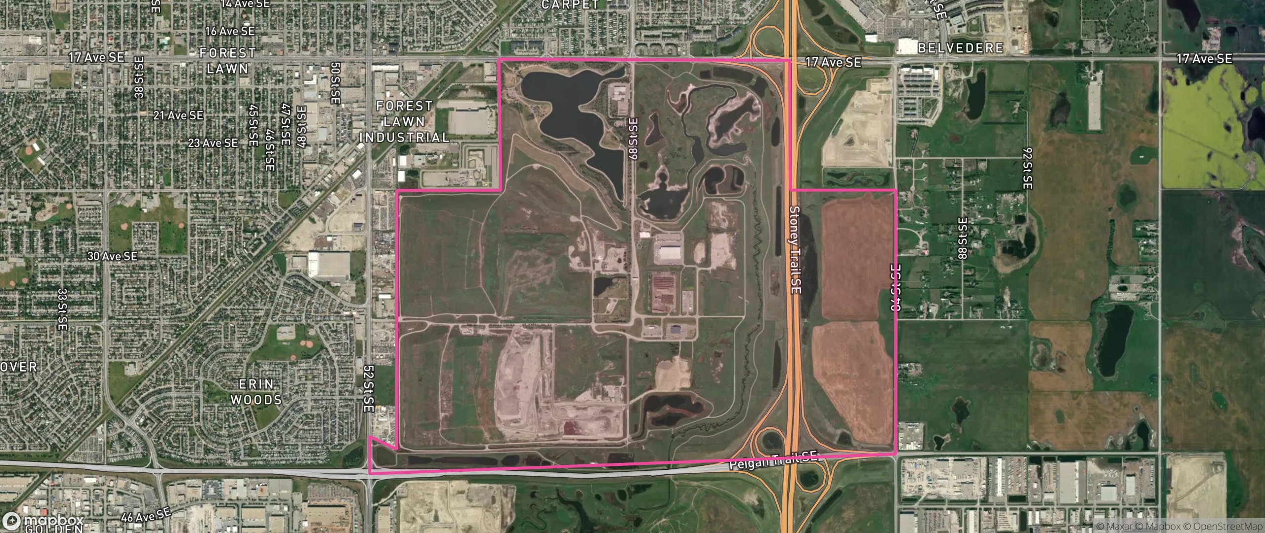 Map of 09Q, Calgary showing the community boundary