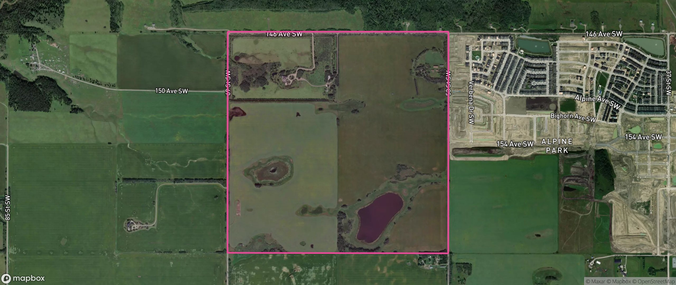 Map of 13C, Calgary showing the community boundary