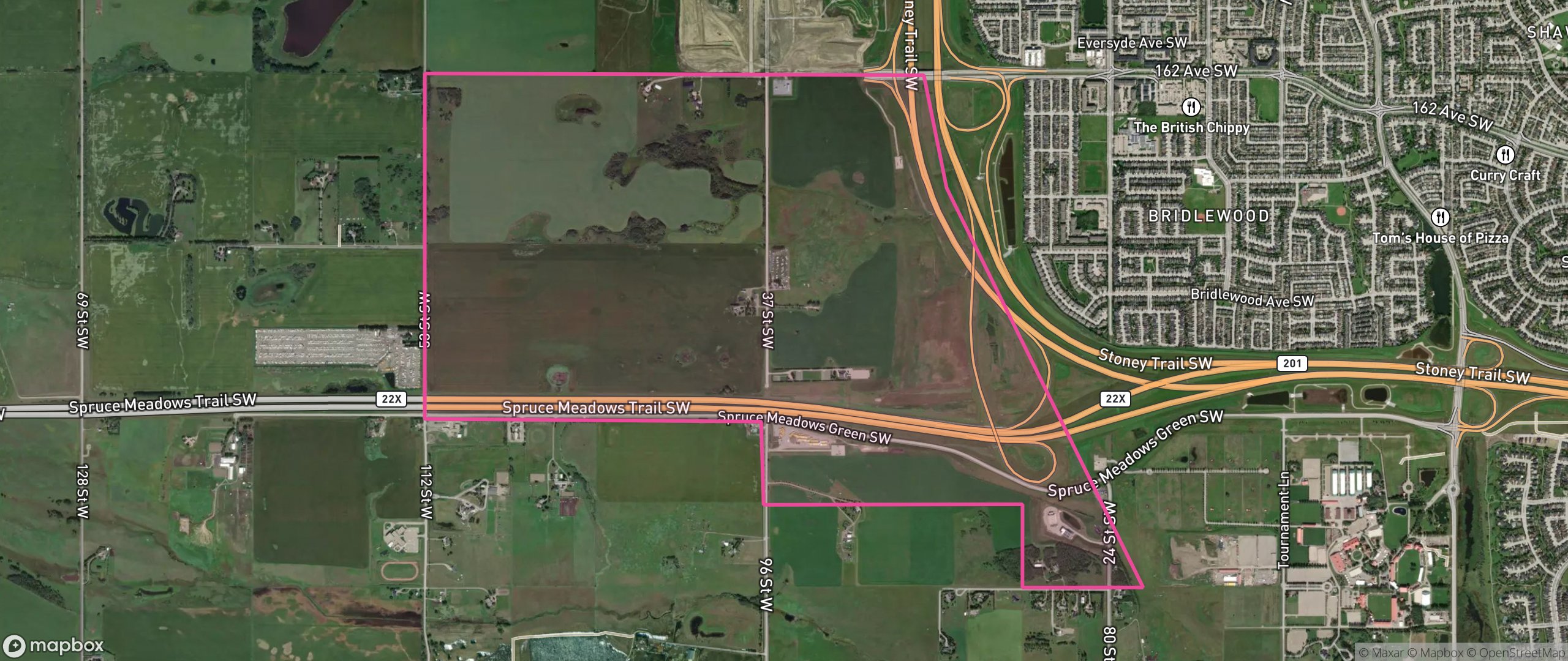 Map of 13G, Calgary showing the community boundary