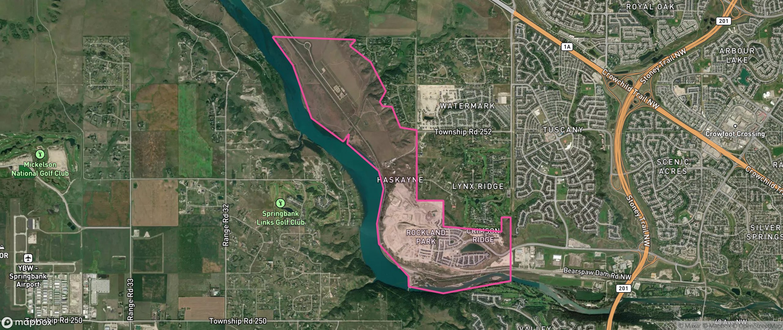 Map of Haskayne, Calgary showing the community boundary