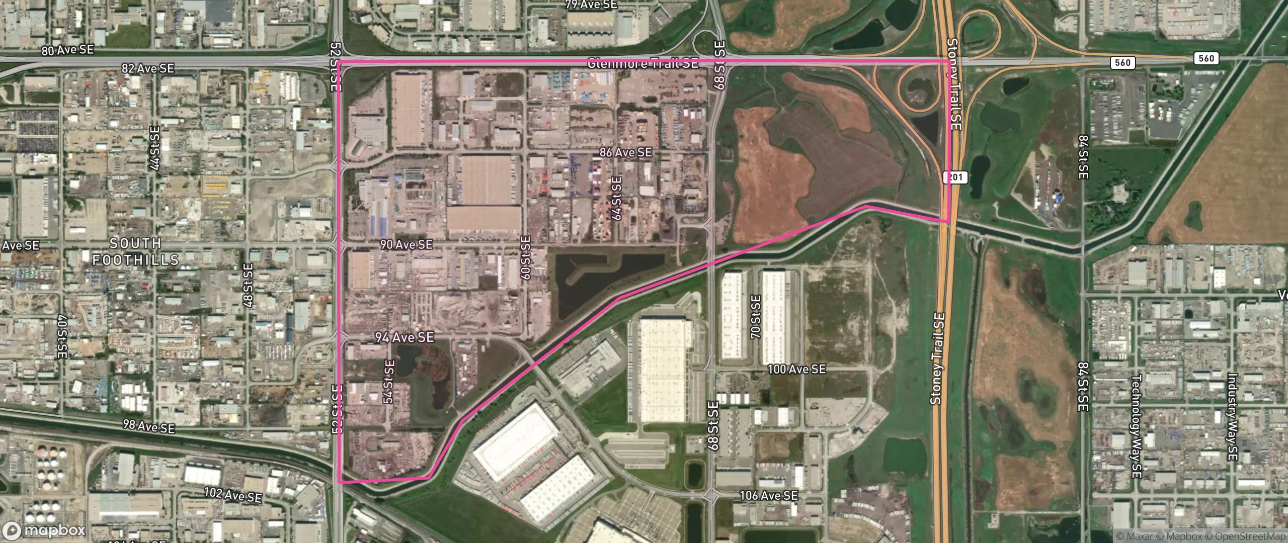 Map of Section 23, Calgary showing the community boundary