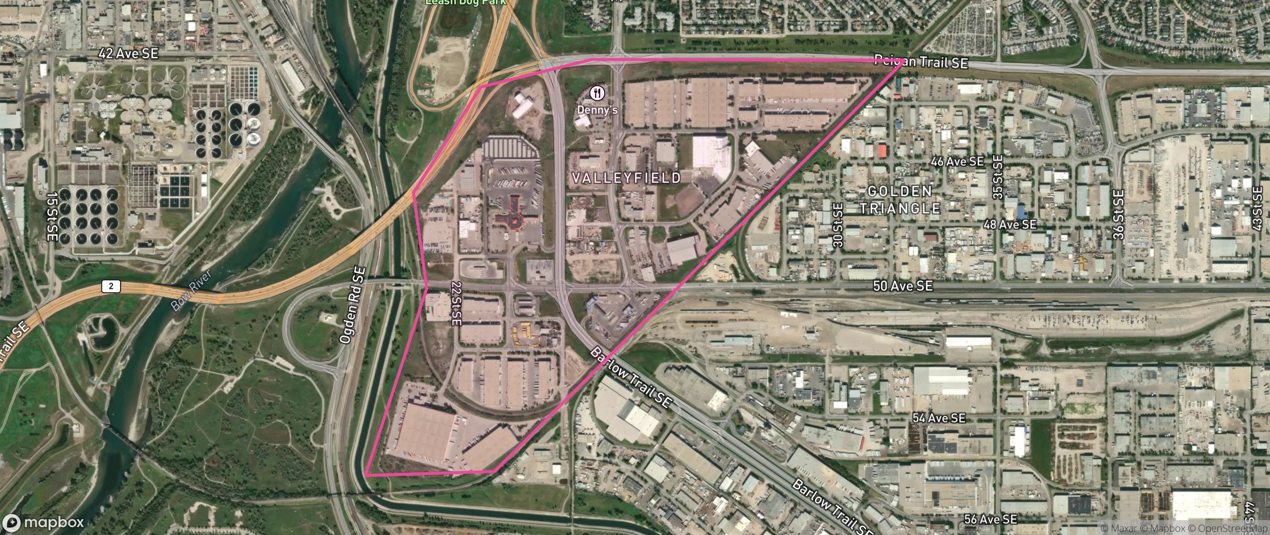 Map of Valleyfield, Calgary showing the community boundary