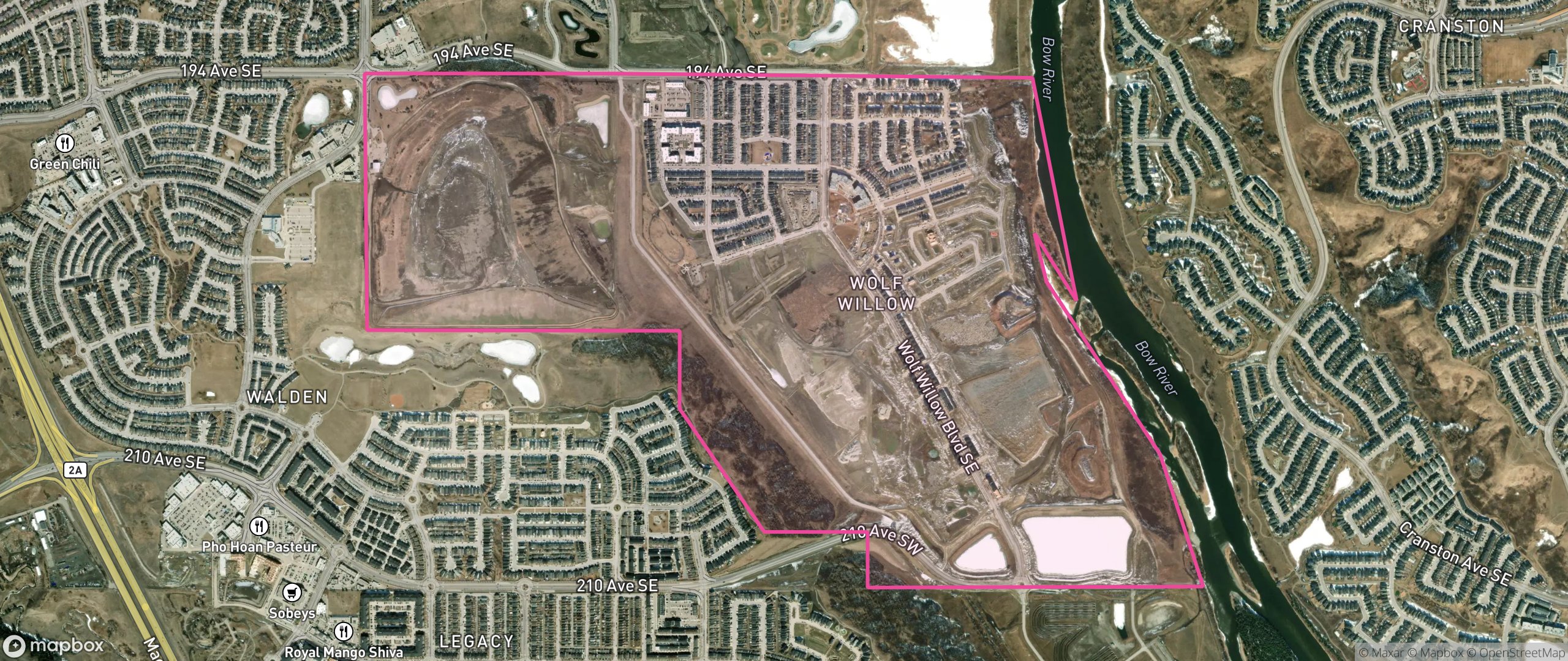 Map of Wolf Willow, Calgary showing the community boundary
