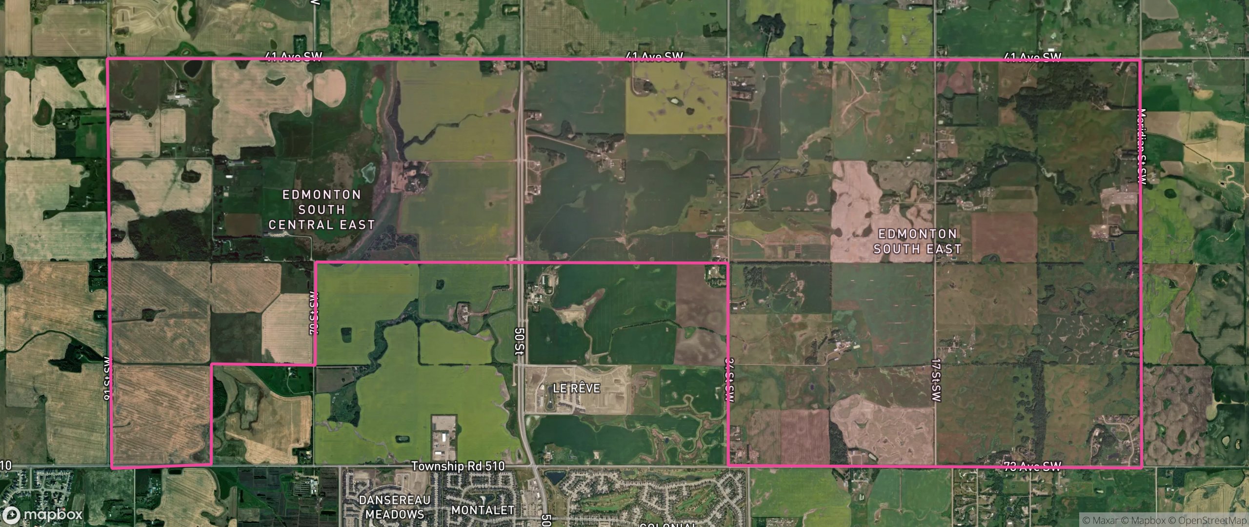 Map of Edmonton South NBHD3, Edmonton showing the community boundary